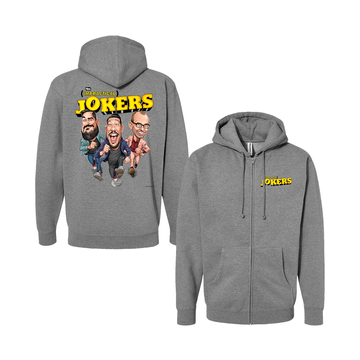 Cartoon Grey Zip Up Hoodie