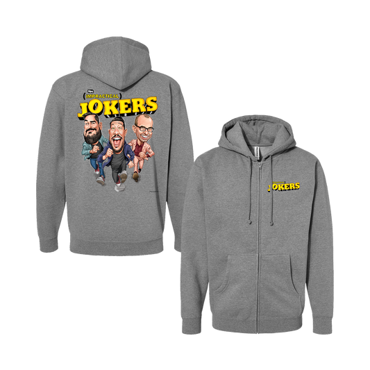 Cartoon Grey Zip Up Hoodie